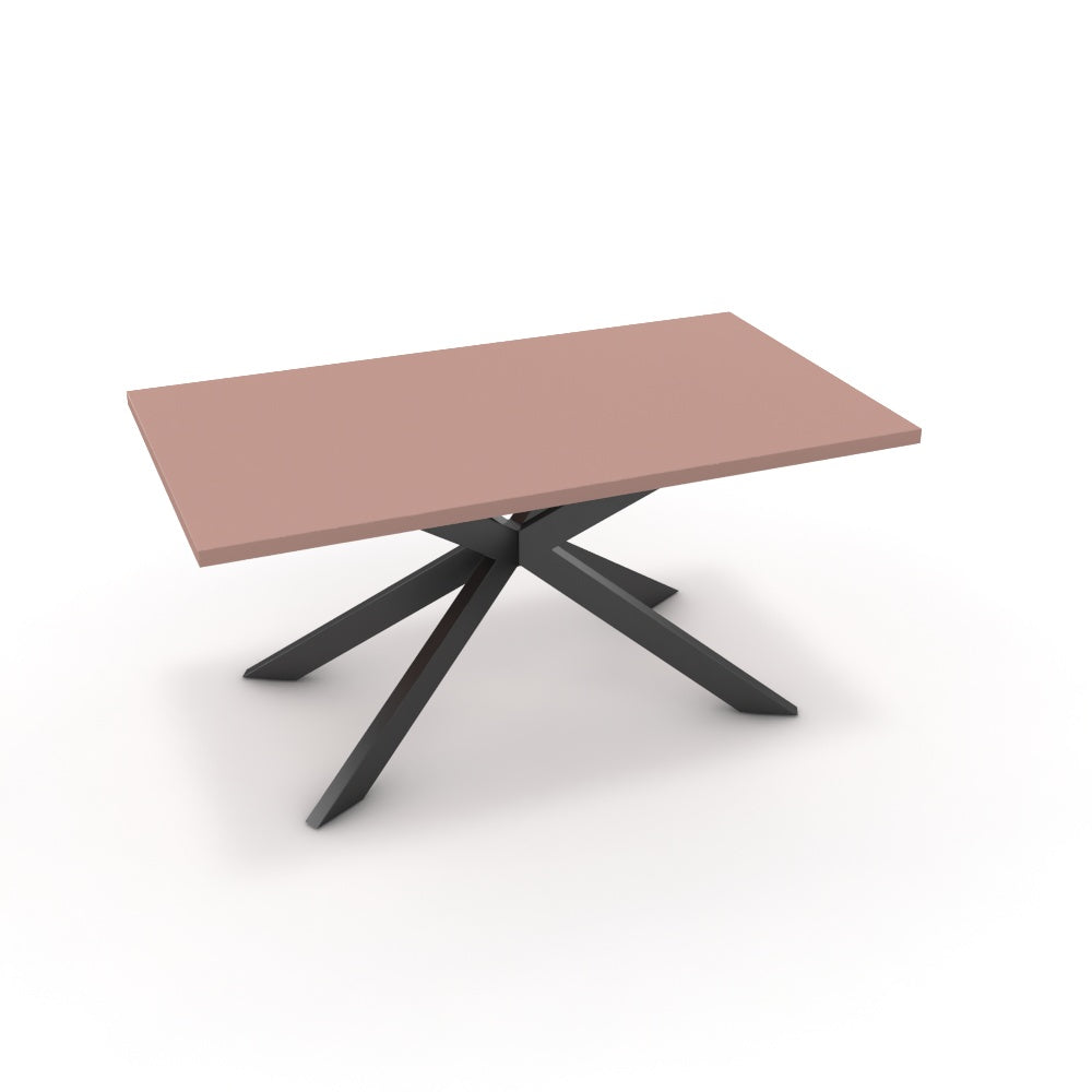 Étkezőasztal - Jama fekete lábbal - Antik rózsaszín, méret: 160x90