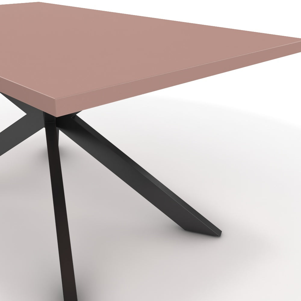 Étkezőasztal - Jama fekete lábbal - Antik rózsaszín, méret: 160x90