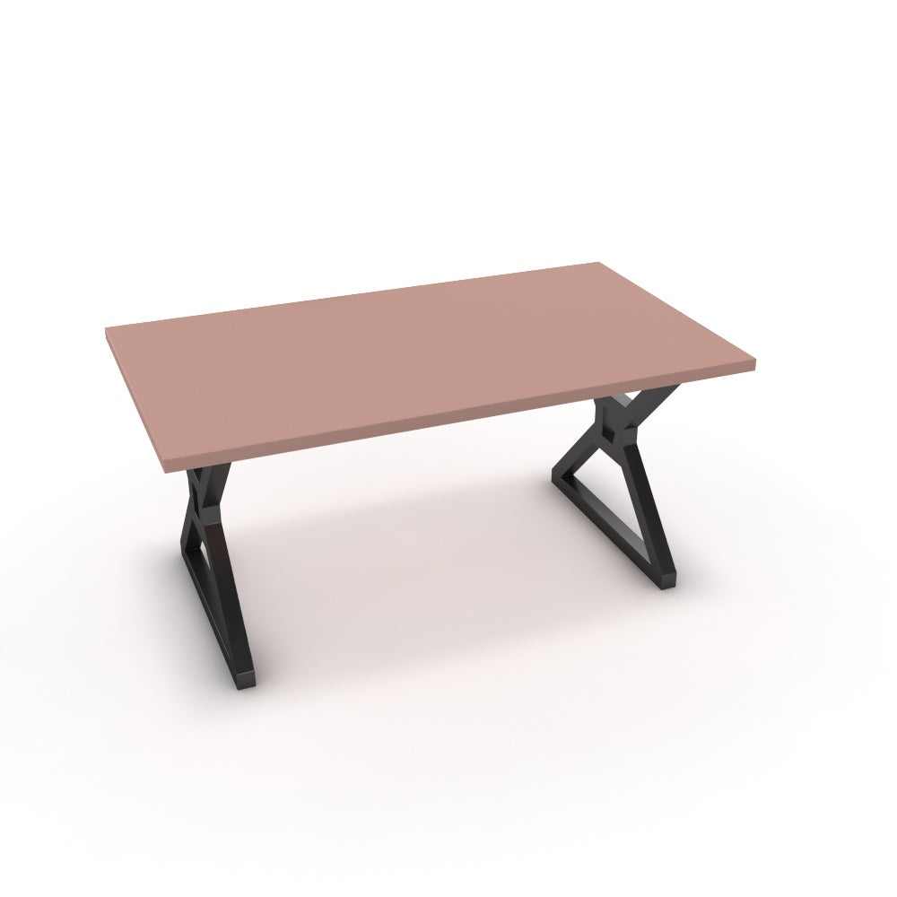 Étkezőasztal - Mandira fekete lábbal - Antik rózsaszín, méret: 160x90