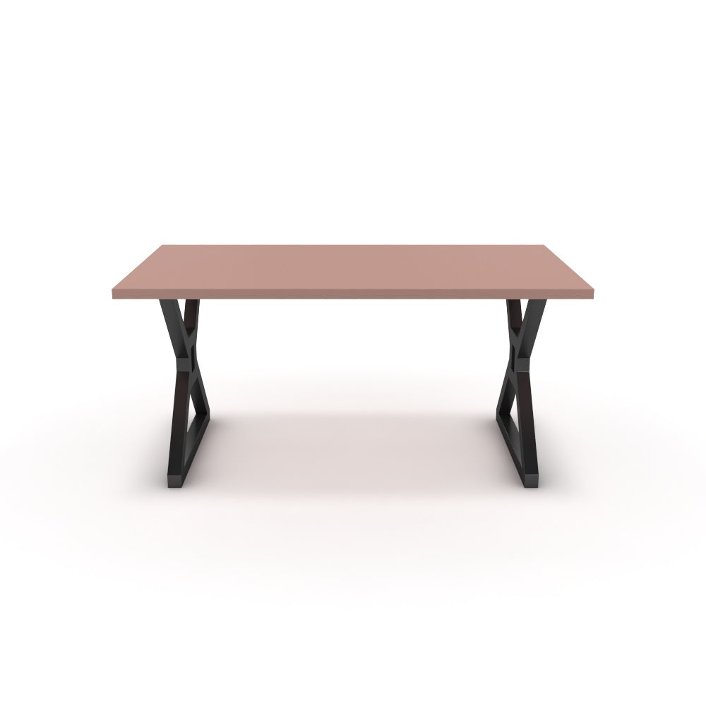 Étkezőasztal - Mandira fekete lábbal - Antik rózsaszín, méret: 160x90