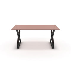 Étkezőasztal - Mandira fekete lábbal - Antik rózsaszín, méret: 160x90