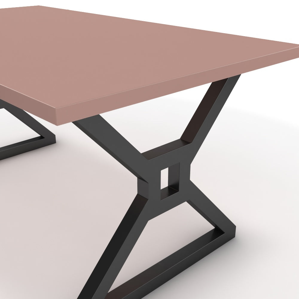 Étkezőasztal - Mandira fekete lábbal - Antik rózsaszín, méret: 160x90