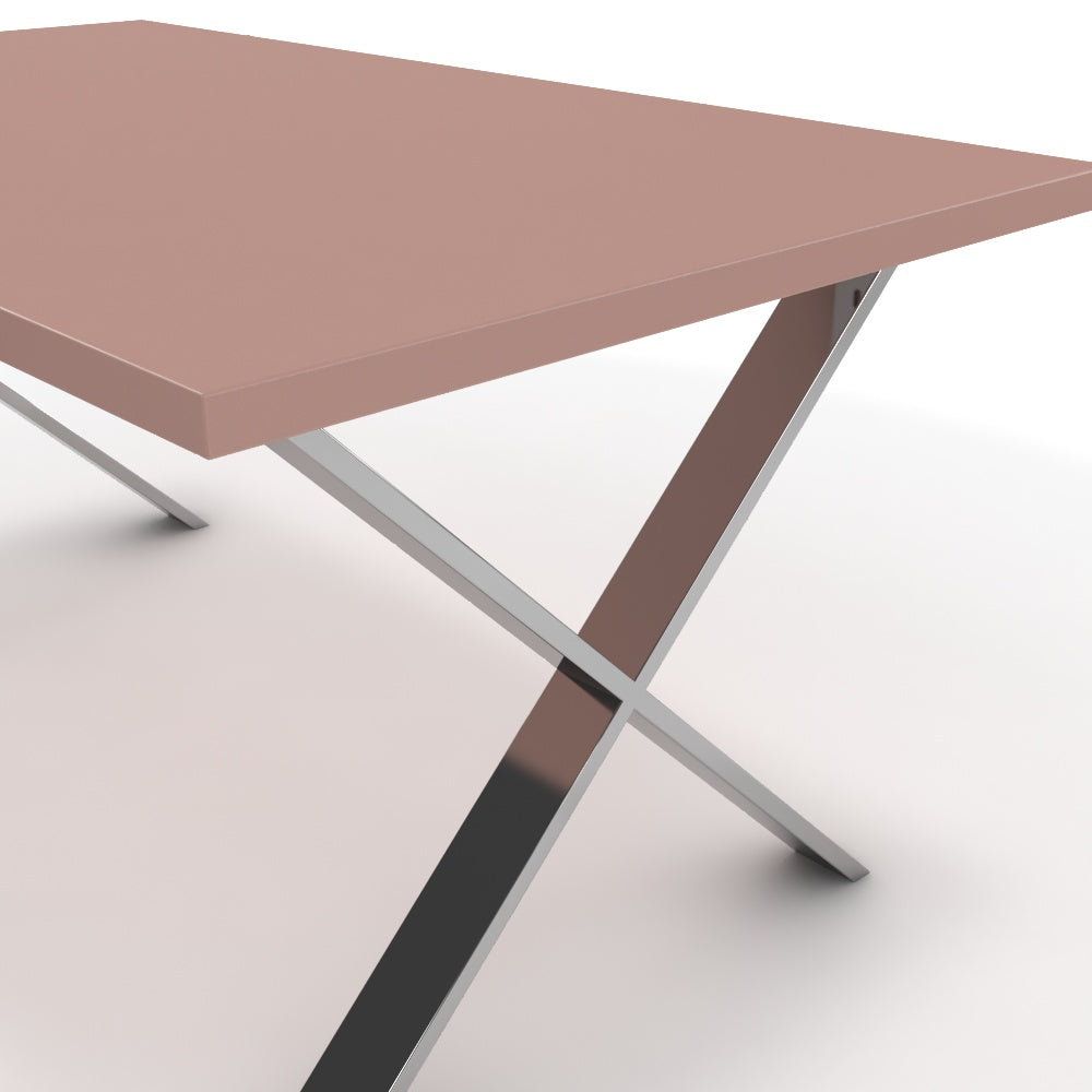 Étkezőasztal - Préma króm lábbal - Antik rózsaszín, méret: 160x90