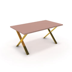 Étkezőasztal - Préma arany lábbal - Antik rózsaszín, méret: 160x90