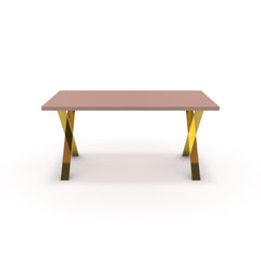 Étkezőasztal - Préma arany lábbal - Antik rózsaszín, méret: 160x90