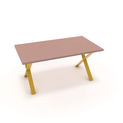 Étkezőasztal - Préma festett arany lábbal - Antik rózsaszín, méret: 160x90