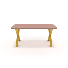 Étkezőasztal - Préma festett arany lábbal - Antik rózsaszín, méret: 160x90