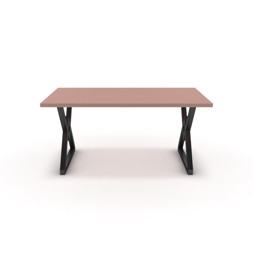 Étkezőasztal - Uttama fekete lábbal - Antik rózsaszín, méret: 160x90