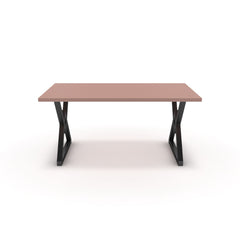 Étkezőasztal - Uttama fekete lábbal - Antik rózsaszín, méret: 160x90