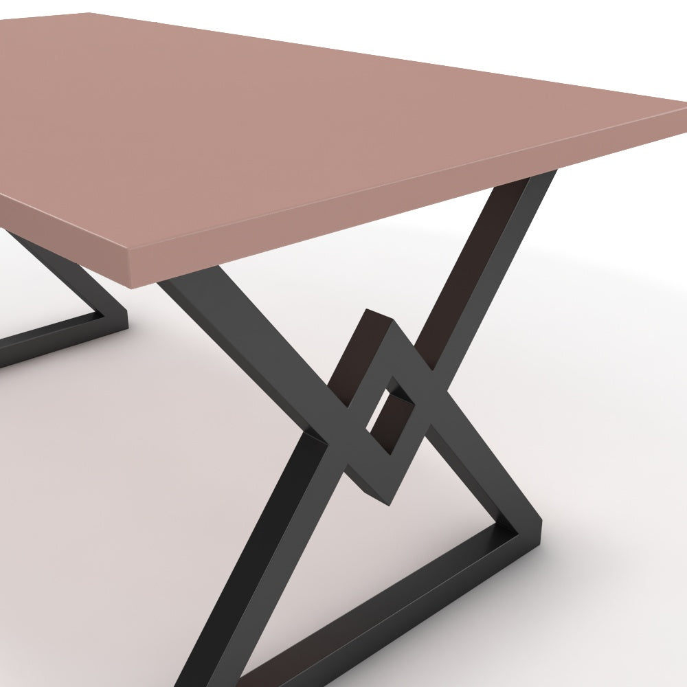 Étkezőasztal - Uttama fekete lábbal - Antik rózsaszín, méret: 160x90