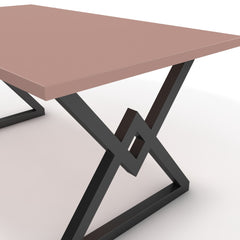 Étkezőasztal - Uttama fekete lábbal - Antik rózsaszín, méret: 160x90