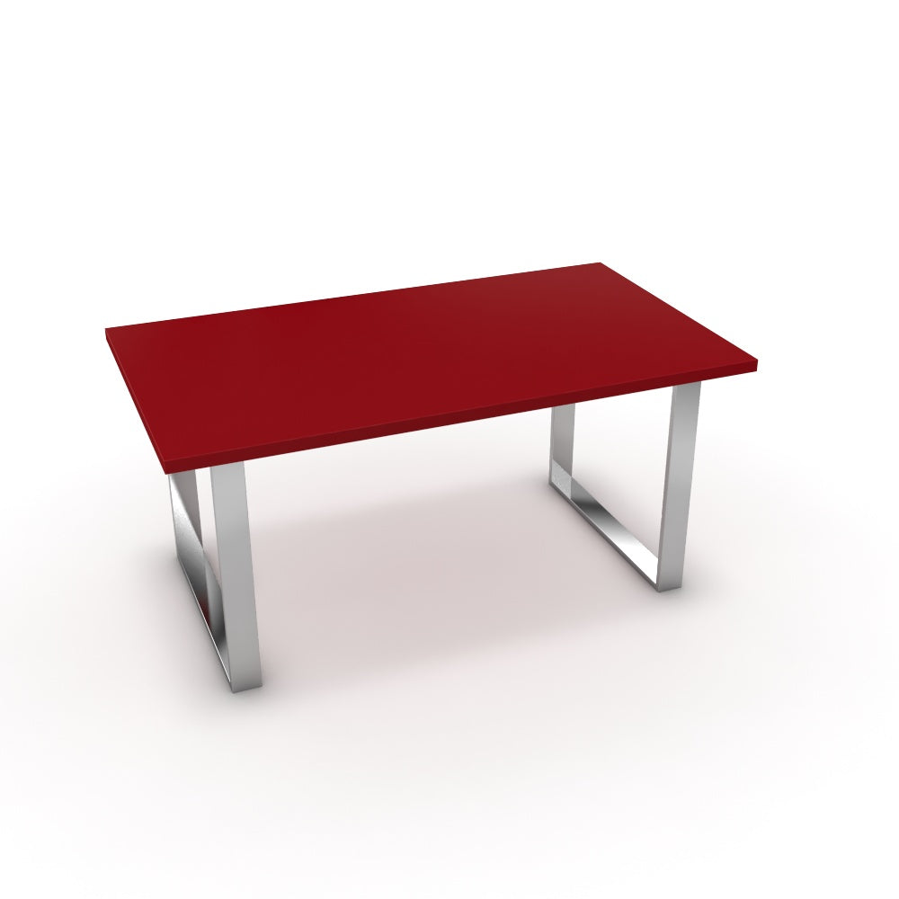 Étkezőasztal - Antara króm lábbal - Chilli piros, méret: 160x90