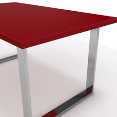 Étkezőasztal - Antara króm lábbal - Chilli piros, méret: 160x90