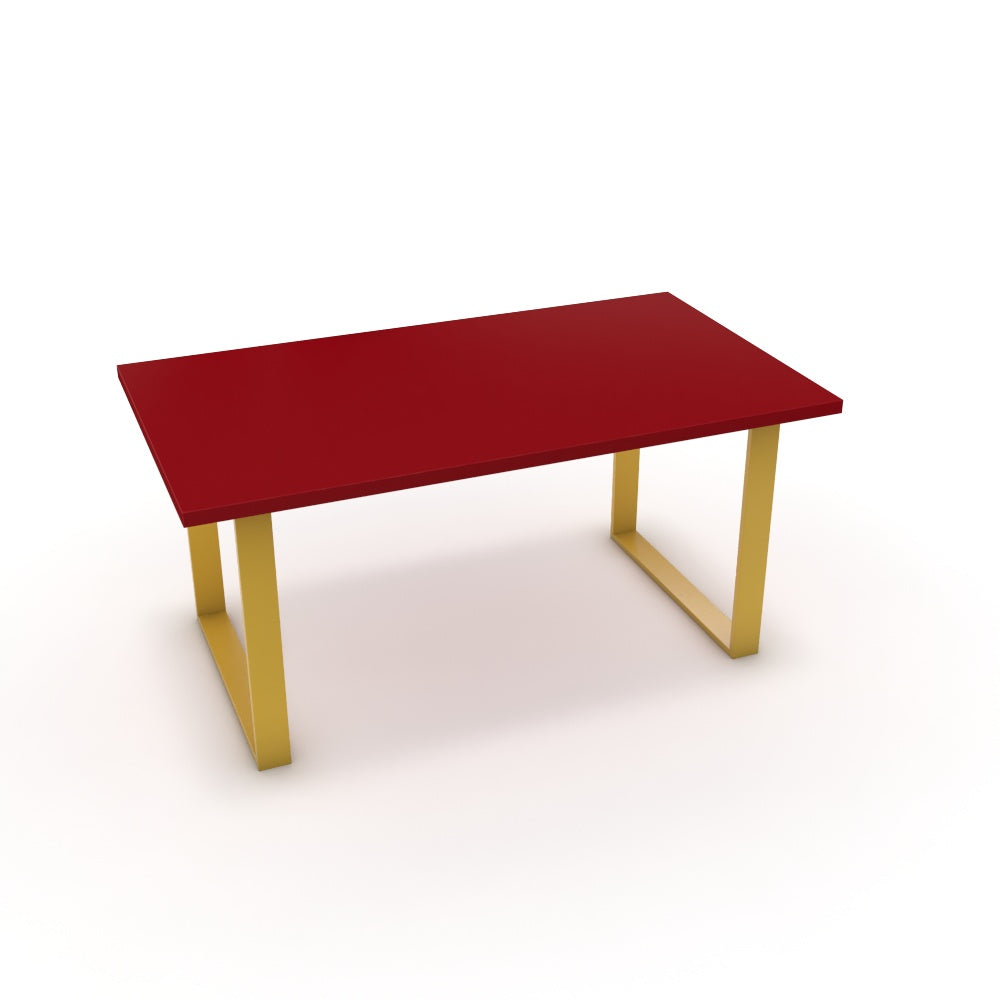 Étkezőasztal - Antara festett arany lábbal - Chilli piros, méret: 160x90