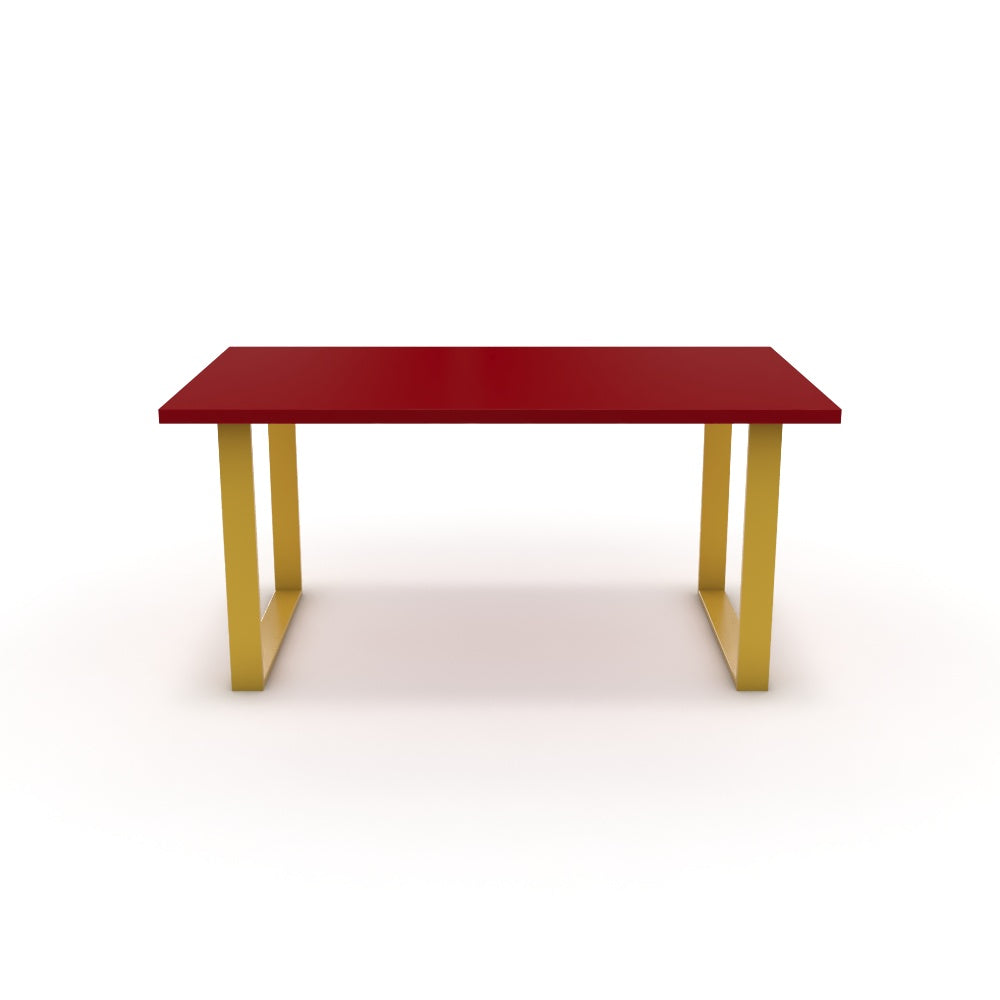 Étkezőasztal - Antara festett arany lábbal - Chilli piros, méret: 160x90