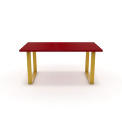 Étkezőasztal - Antara festett arany lábbal - Chilli piros, méret: 160x90