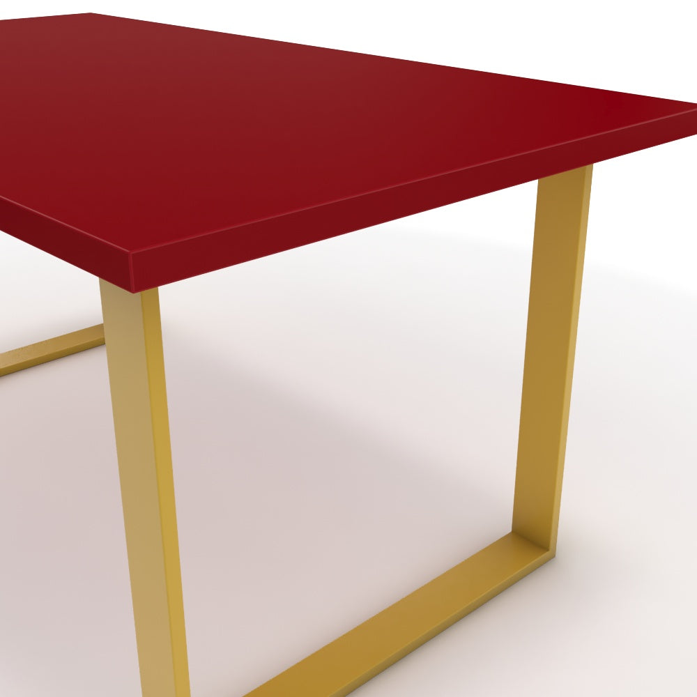 Étkezőasztal - Antara festett arany lábbal - Chilli piros, méret: 160x90