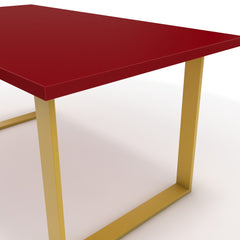 Étkezőasztal - Antara festett arany lábbal - Chilli piros, méret: 160x90
