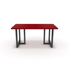 Étkezőasztal - Asara fekete lábbal - Chilli piros, méret: 160x90