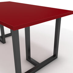 Étkezőasztal - Asara fekete lábbal - Chilli piros, méret: 160x90