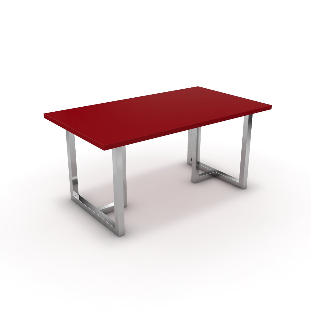 Étkezőasztal - Asara króm lábbal - Chilli piros, méret: 160x90