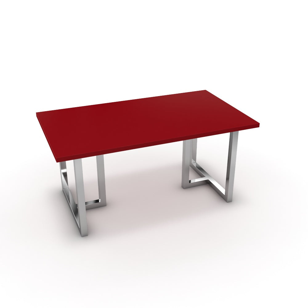 Étkezőasztal - Asara króm lábbal - Chilli piros, méret: 160x90