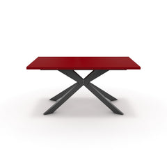 Étkezőasztal - Jama fekete lábbal - Chilli piros, méret: 160x90