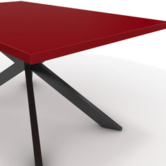 Étkezőasztal - Jama fekete lábbal - Chilli piros, méret: 160x90
