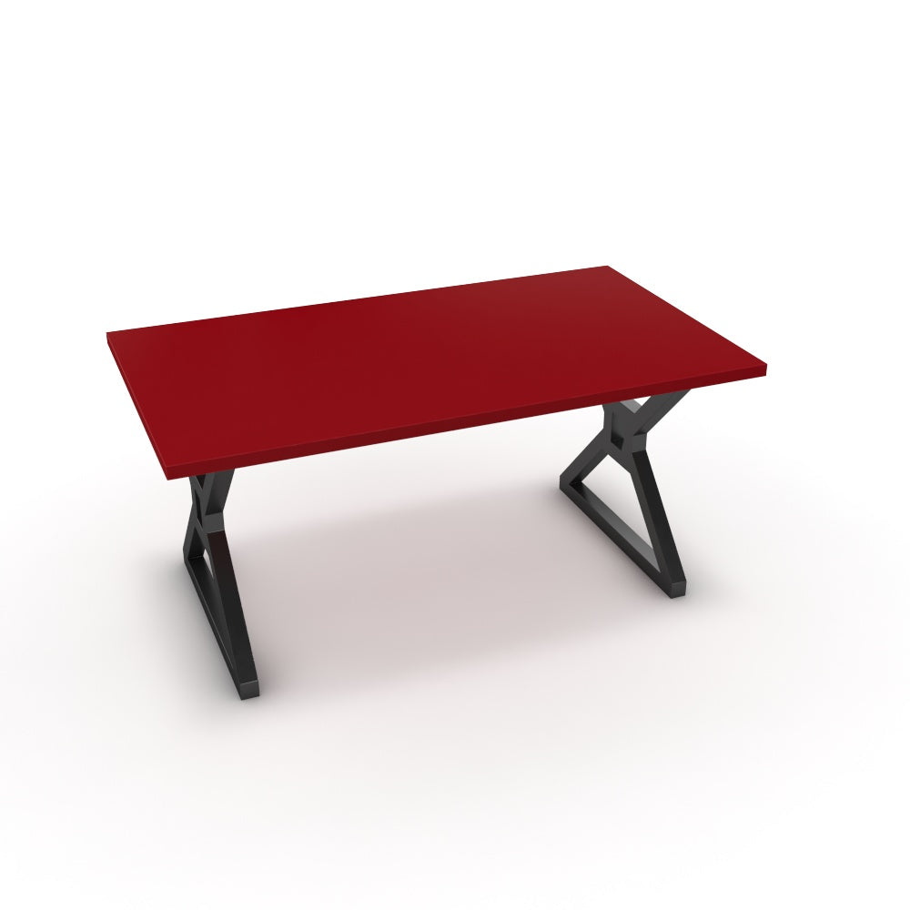 Étkezőasztal - Mandira fekete lábbal - Chilli piros, méret: 160x90