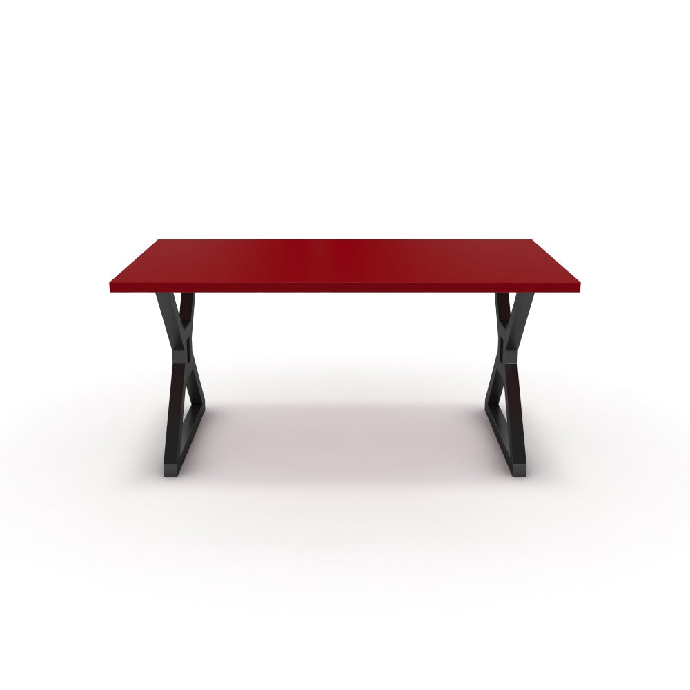 Étkezőasztal - Mandira fekete lábbal - Chilli piros, méret: 160x90