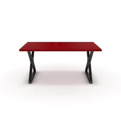 Étkezőasztal - Mandira fekete lábbal - Chilli piros, méret: 160x90