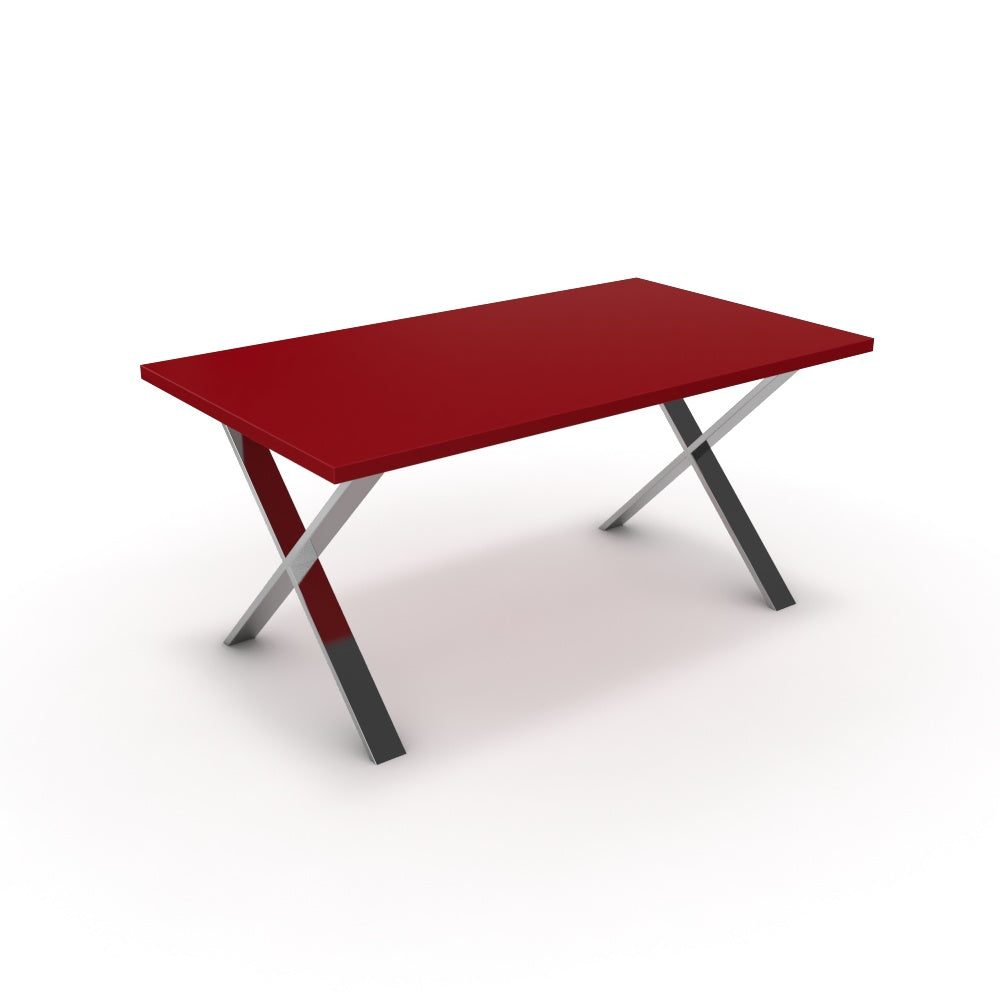 Étkezőasztal - Préma króm lábbal - Chilli piros, méret: 160x90