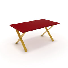 Étkezőasztal - Préma festett arany lábbal - Chilli piros, méret: 160x90