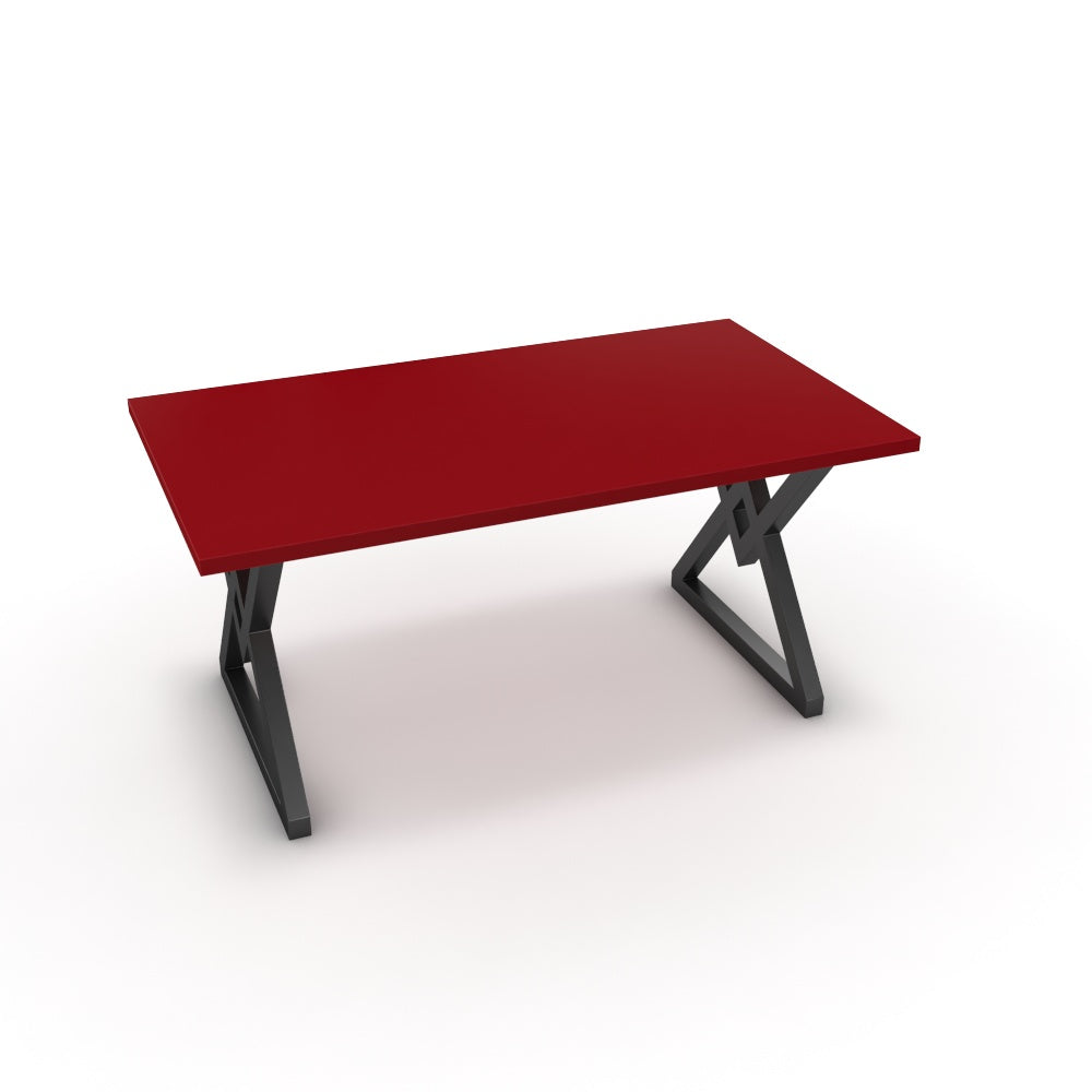 Étkezőasztal - Uttama fekete lábbal - Chilli piros, méret: 160x90