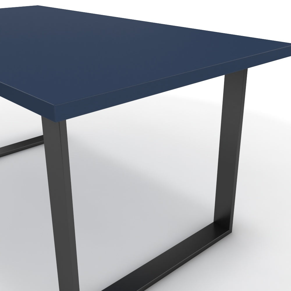 Étkezőasztal - Antara fekete lábbal - Tiroli kék, méret: 160x90