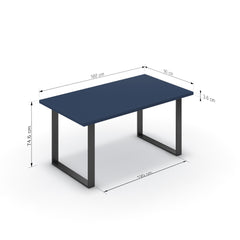 Étkezőasztal - Antara fekete lábbal - Tiroli kék, méret: 160x90