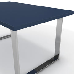 Étkezőasztal - Antara króm lábbal - Tiroli kék, méret: 160x90