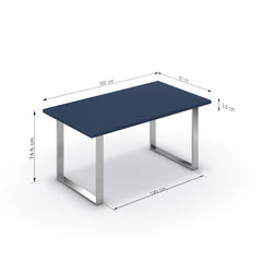 Étkezőasztal - Antara króm lábbal - Tiroli kék, méret: 160x90