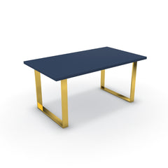 Étkezőasztal - Antara arany lábbal - Tiroli kék, méret: 160x90