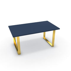Étkezőasztal - Antara arany lábbal - Tiroli kék, méret: 160x90