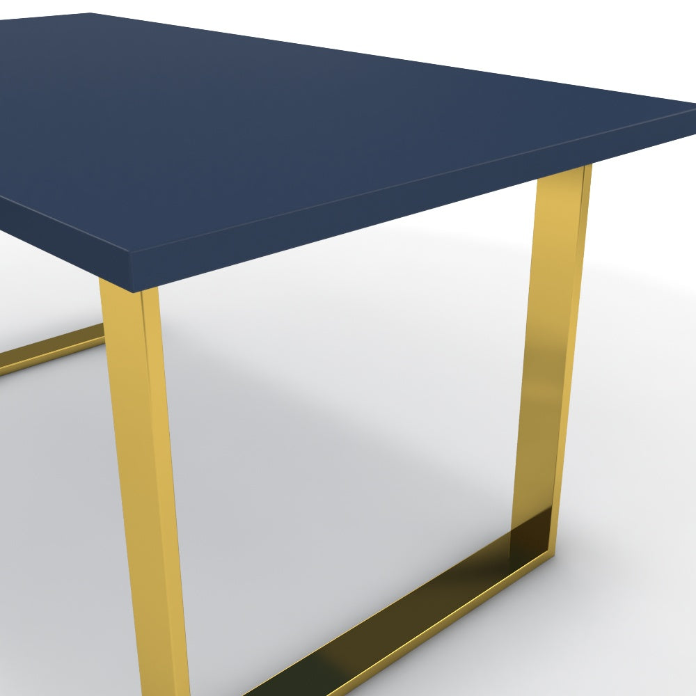 Étkezőasztal - Antara arany lábbal - Tiroli kék, méret: 160x90