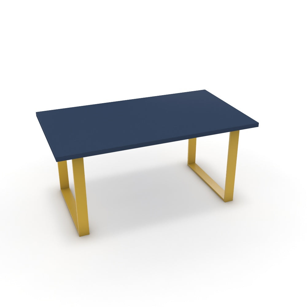 Étkezőasztal - Antara festett arany lábbal - Tiroli kék, méret: 160x90