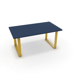 Étkezőasztal - Antara festett arany lábbal - Tiroli kék, méret: 160x90