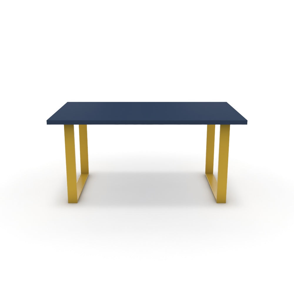 Étkezőasztal - Antara festett arany lábbal - Tiroli kék, méret: 160x90