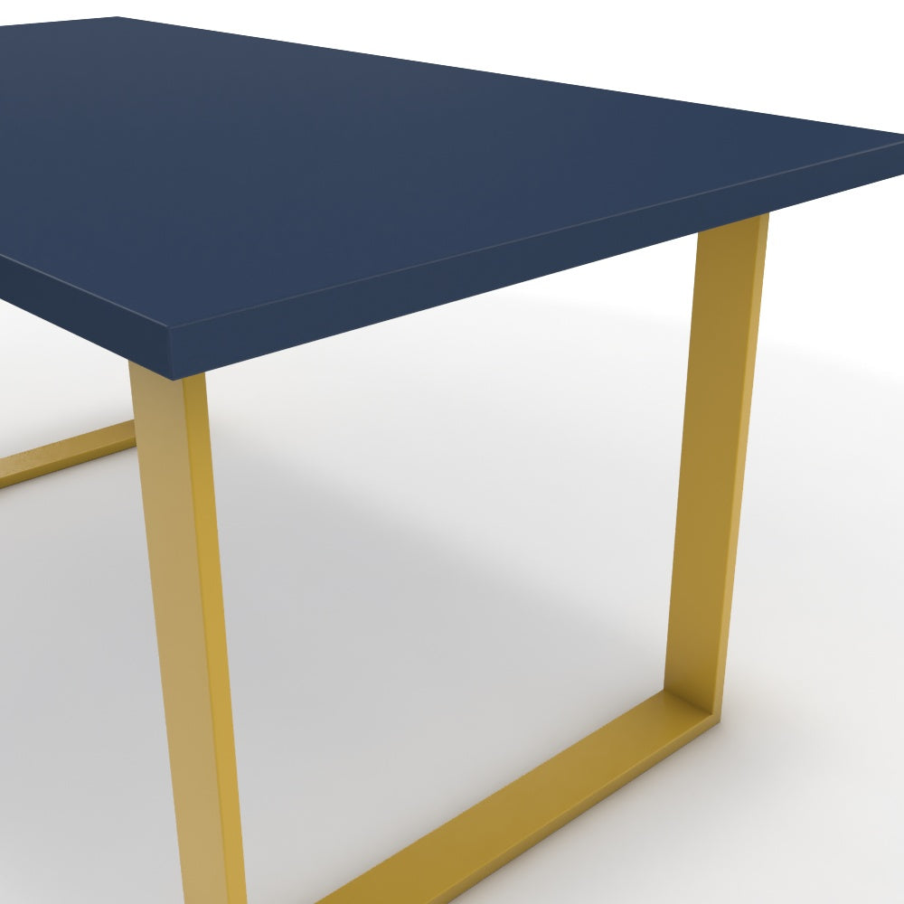 Étkezőasztal - Antara festett arany lábbal - Tiroli kék, méret: 160x90