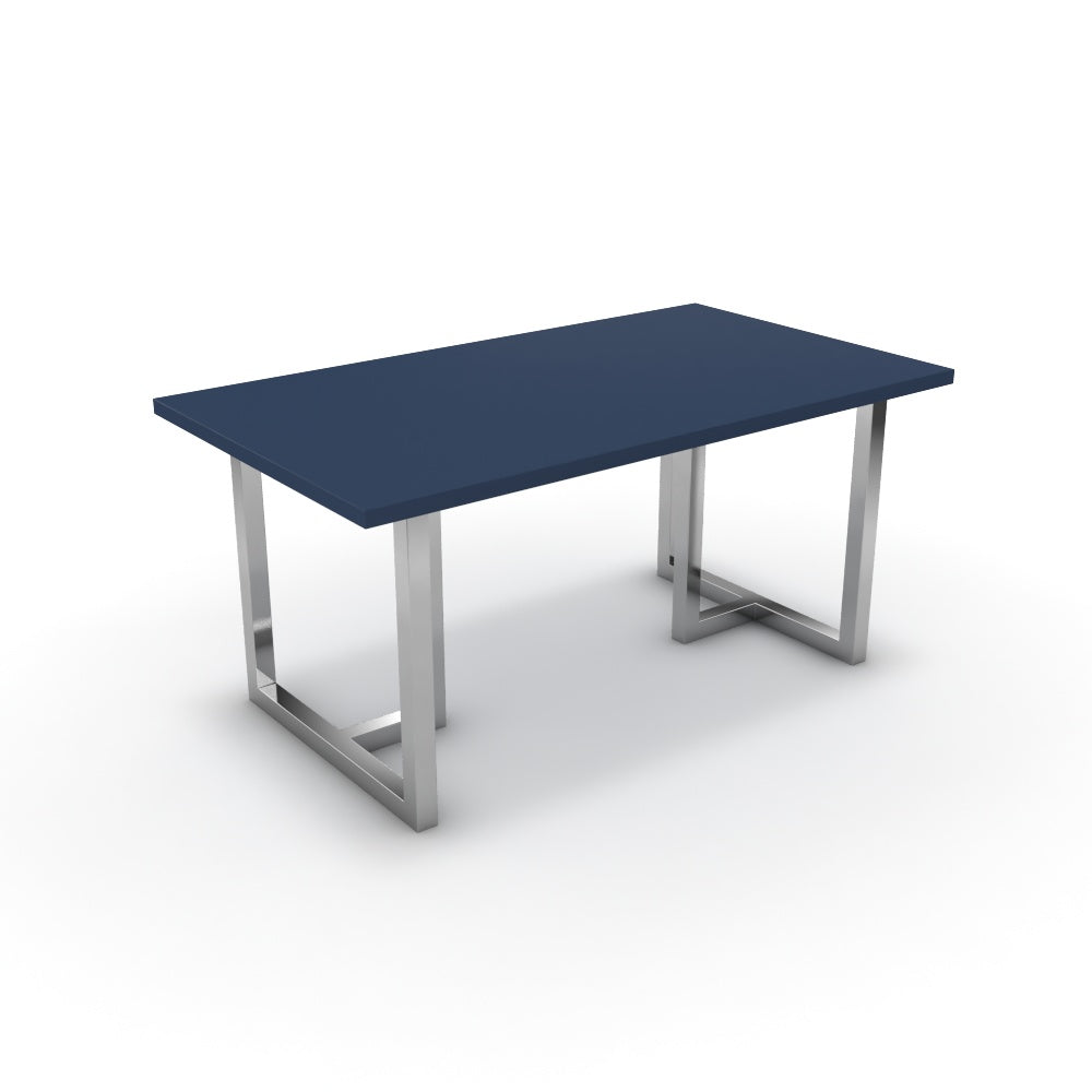 Étkezőasztal - Asara króm lábbal - Tiroli kék, méret: 160x90