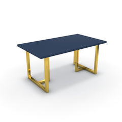 Étkezőasztal - Asara arany lábbal - Tiroli kék, méret: 160x90