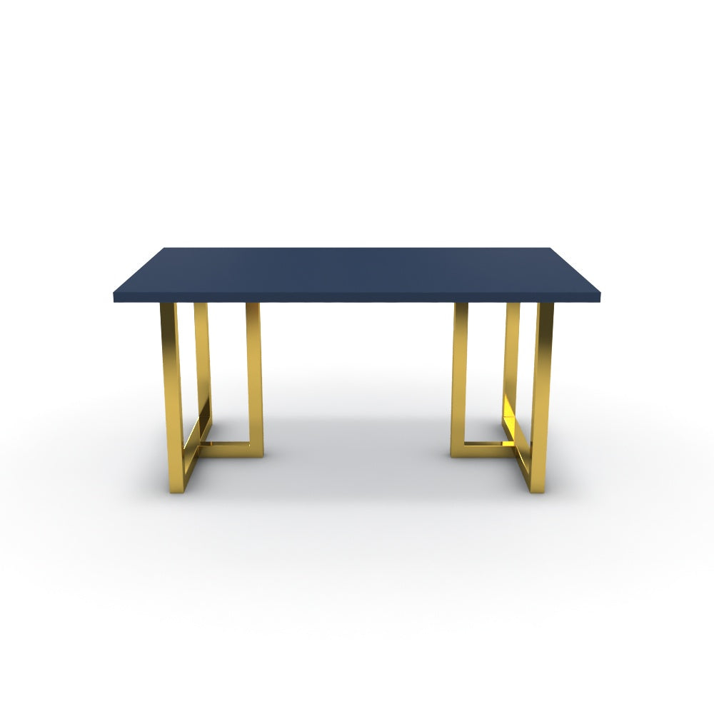 Étkezőasztal - Asara arany lábbal - Tiroli kék, méret: 160x90