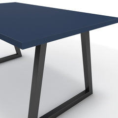 Étkezőasztal - Bala fekete lábbal - Tiroli kék, méret: 160x90