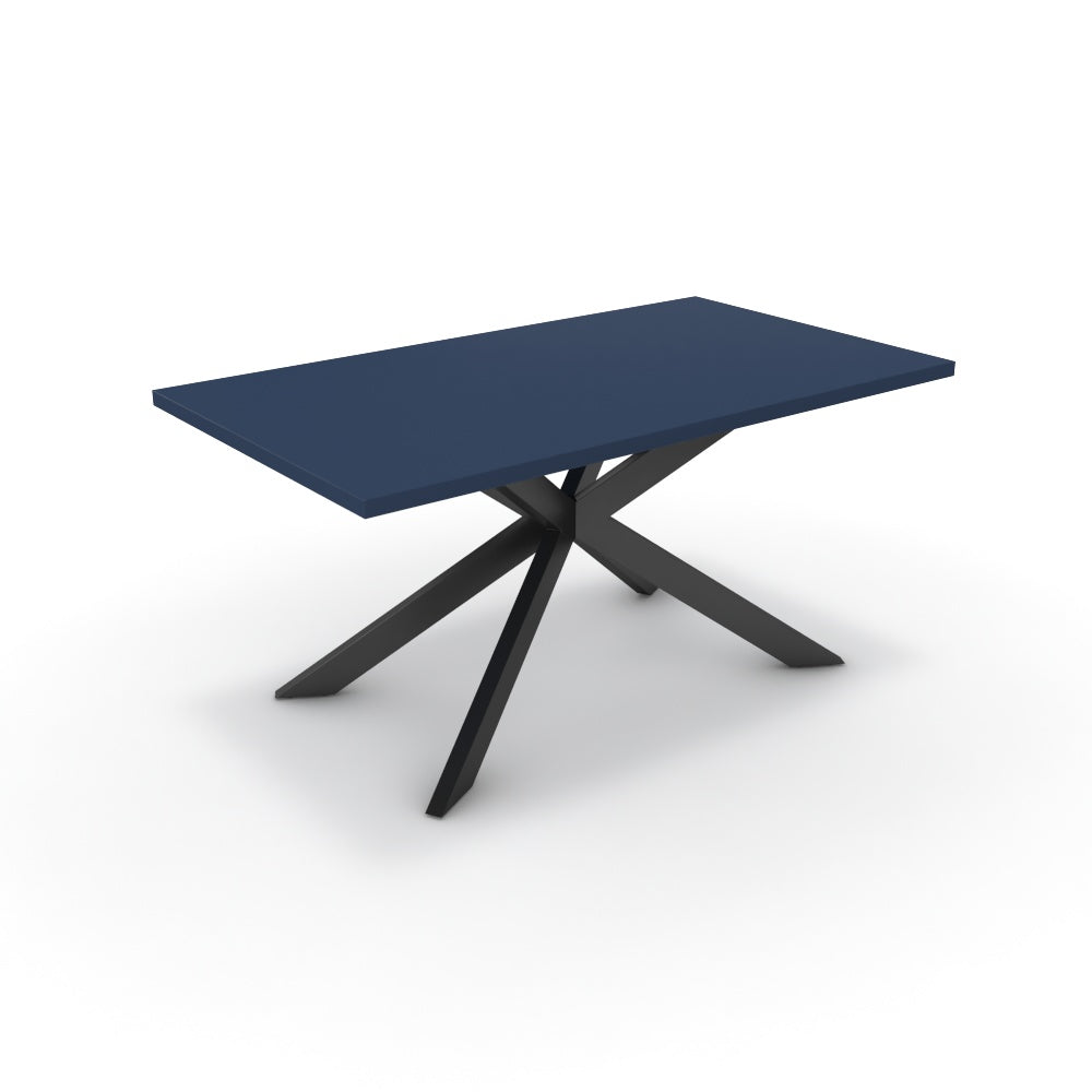 Étkezőasztal - Jama fekete lábbal - Tiroli kék, méret: 160x90